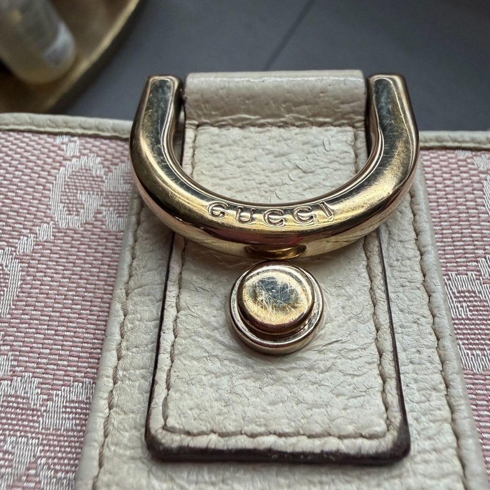 Gucci GG Canvas Tote & Wallet Set Pink Beige Monogram Vintage Luxury Bundle - Picture 15 of 16